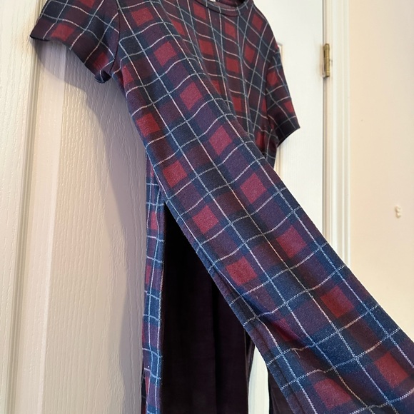 Zara Plaid Long T-Shirt - Picture 4 of 7